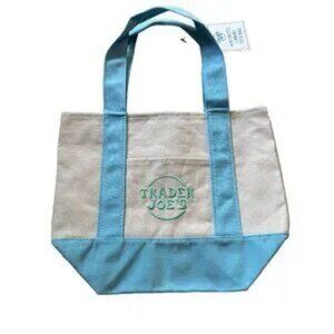 Trader Joe's Mini Tote Bag Blue